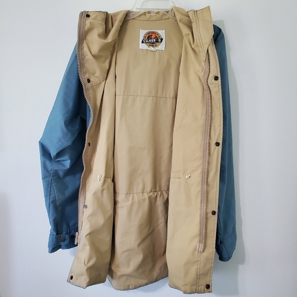 VINTAGE Mens Class 5 C5 Outdoor Jacket Size Medium Blue Tan Made in USA - Picture 11 of 16